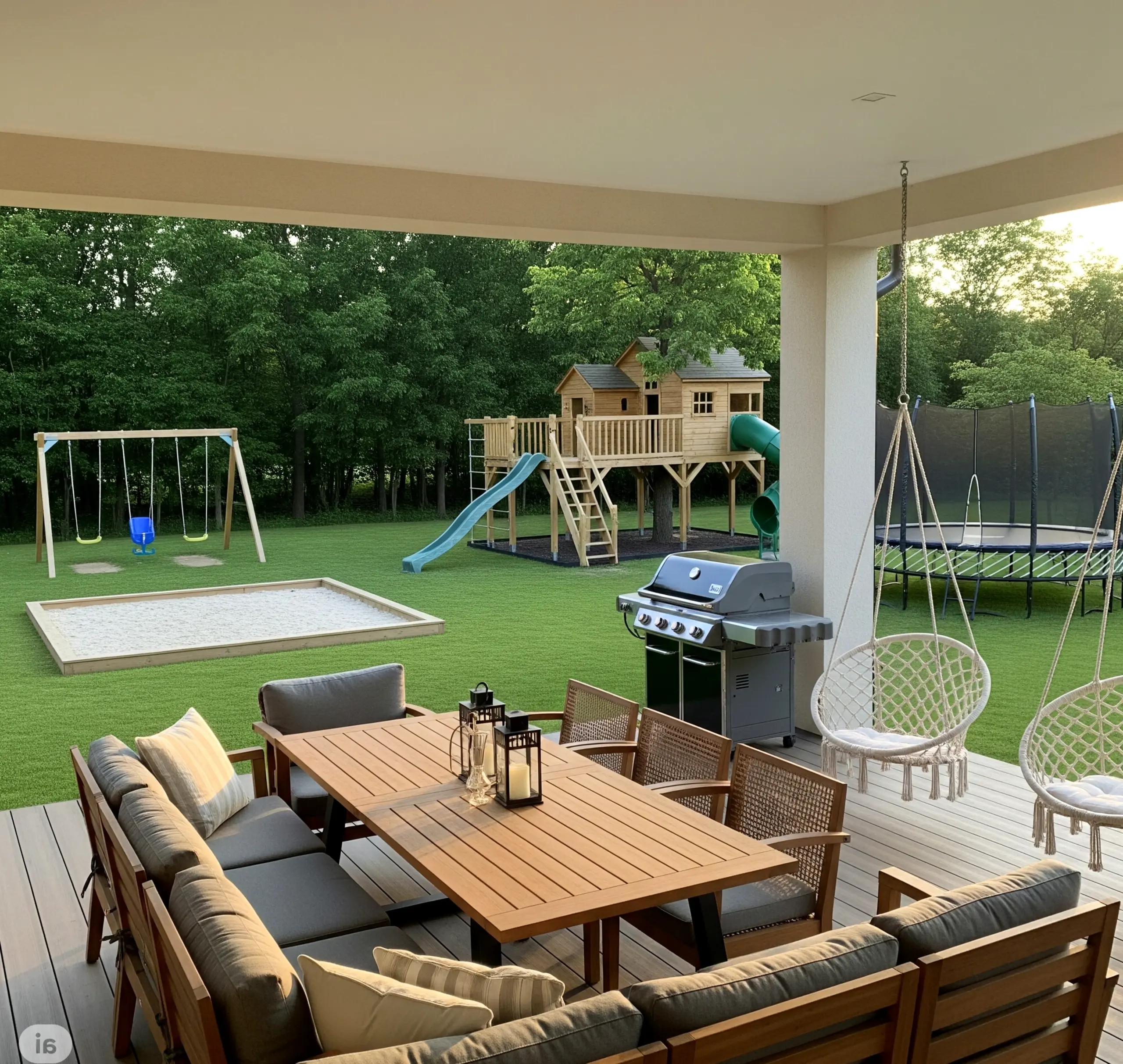 Subtle patio corner adds a clear layer of personality, helping the corner feel simple yet expressive.