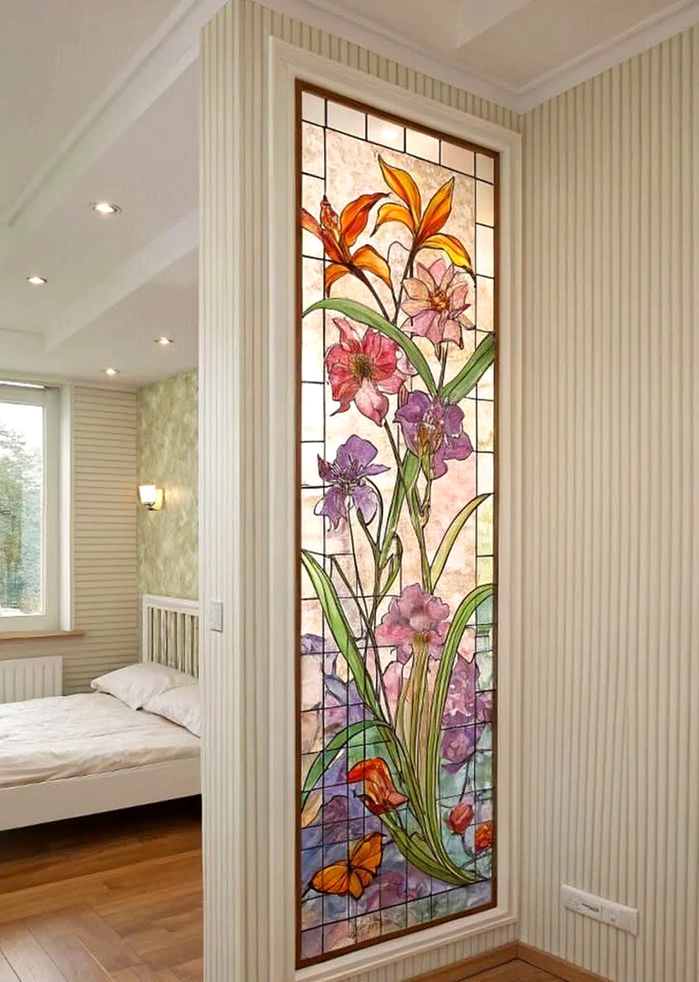 Graceful garden seating brings contrast to the wall, creating a mood that feels quietly finished.