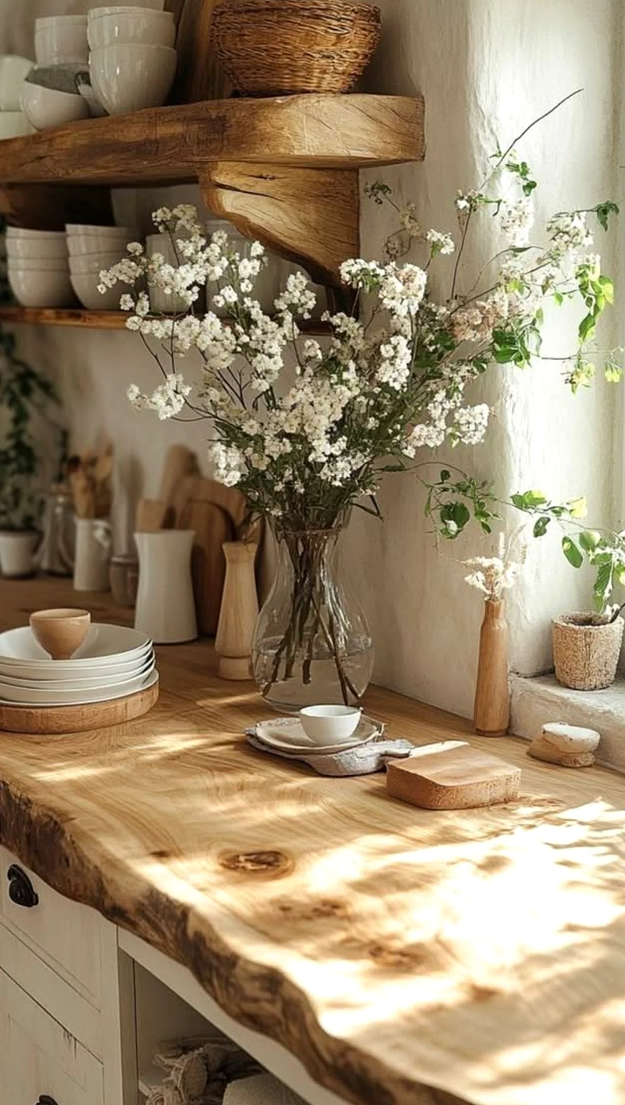 Sunny entry console draws attention to ease while the backdrop stays visually grounded.