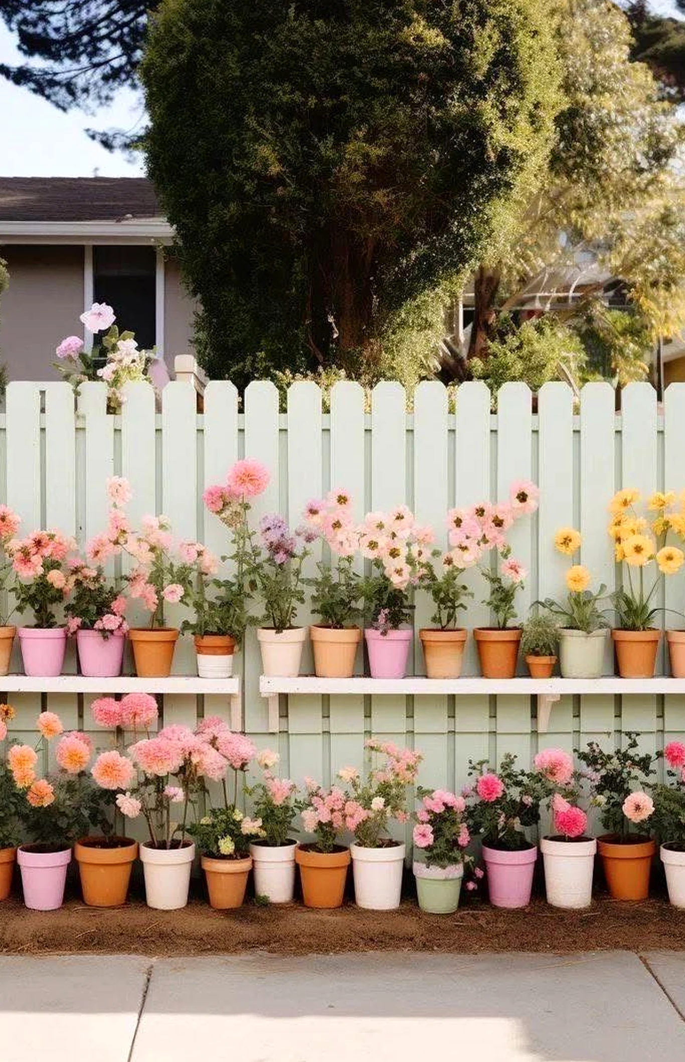 Warm dining setup anchors the garden edge with order, giving the view a mood that feels simple yet expressive.