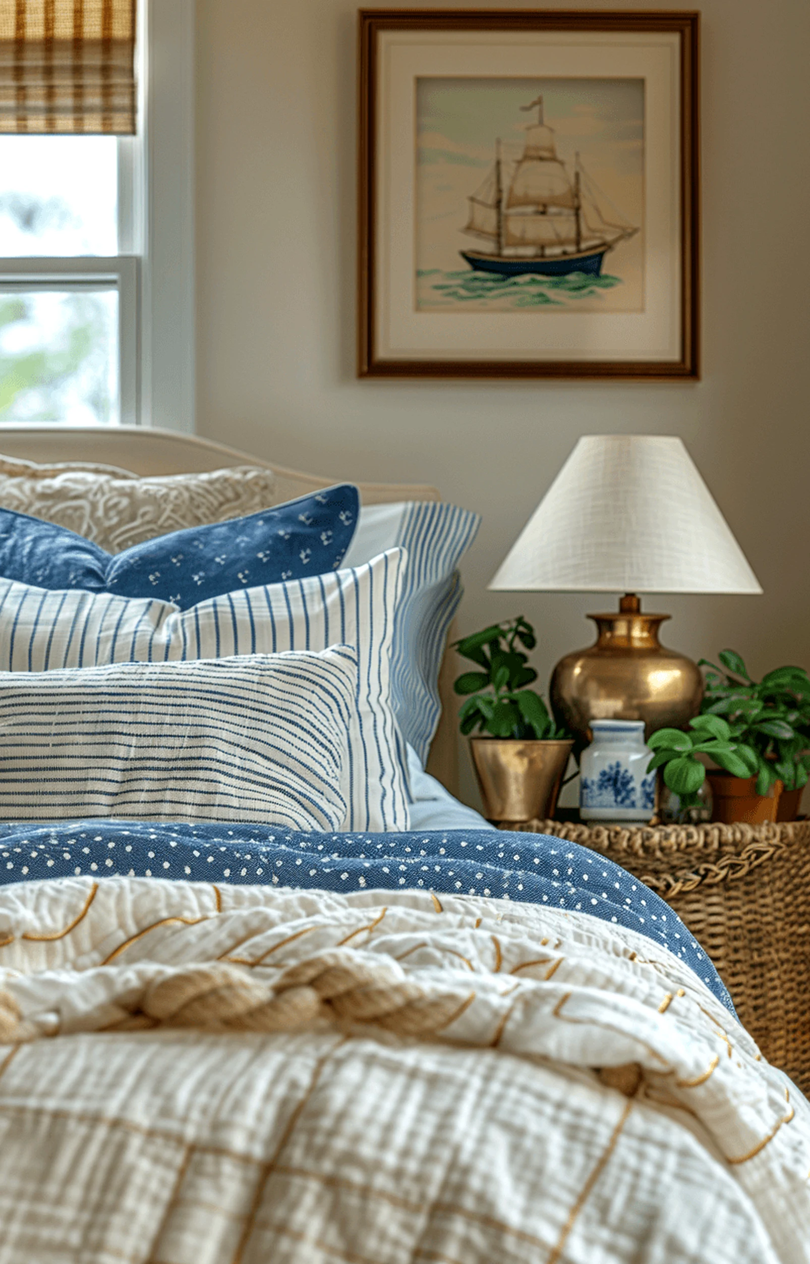 Soft tile detail frames the corner with freshness, making the scene feel quietly finished.