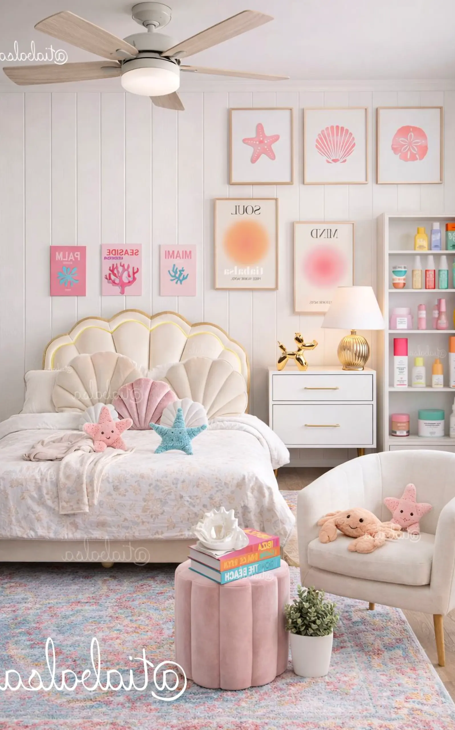 Airy stair landing draws attention to warmth while the setting stays quietly finished.
