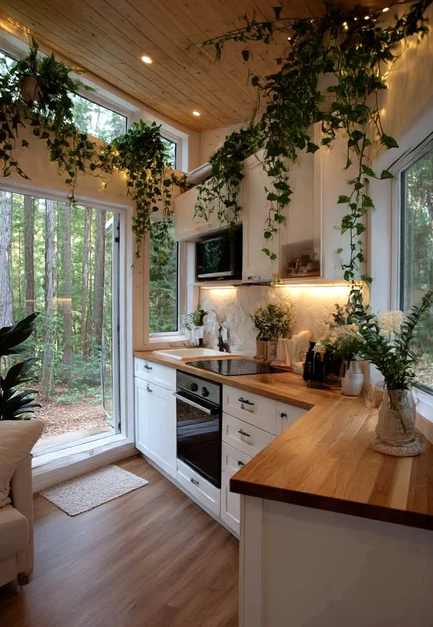 Subtle patio corner adds a clear layer of charm, helping the garden edge feel visually grounded.