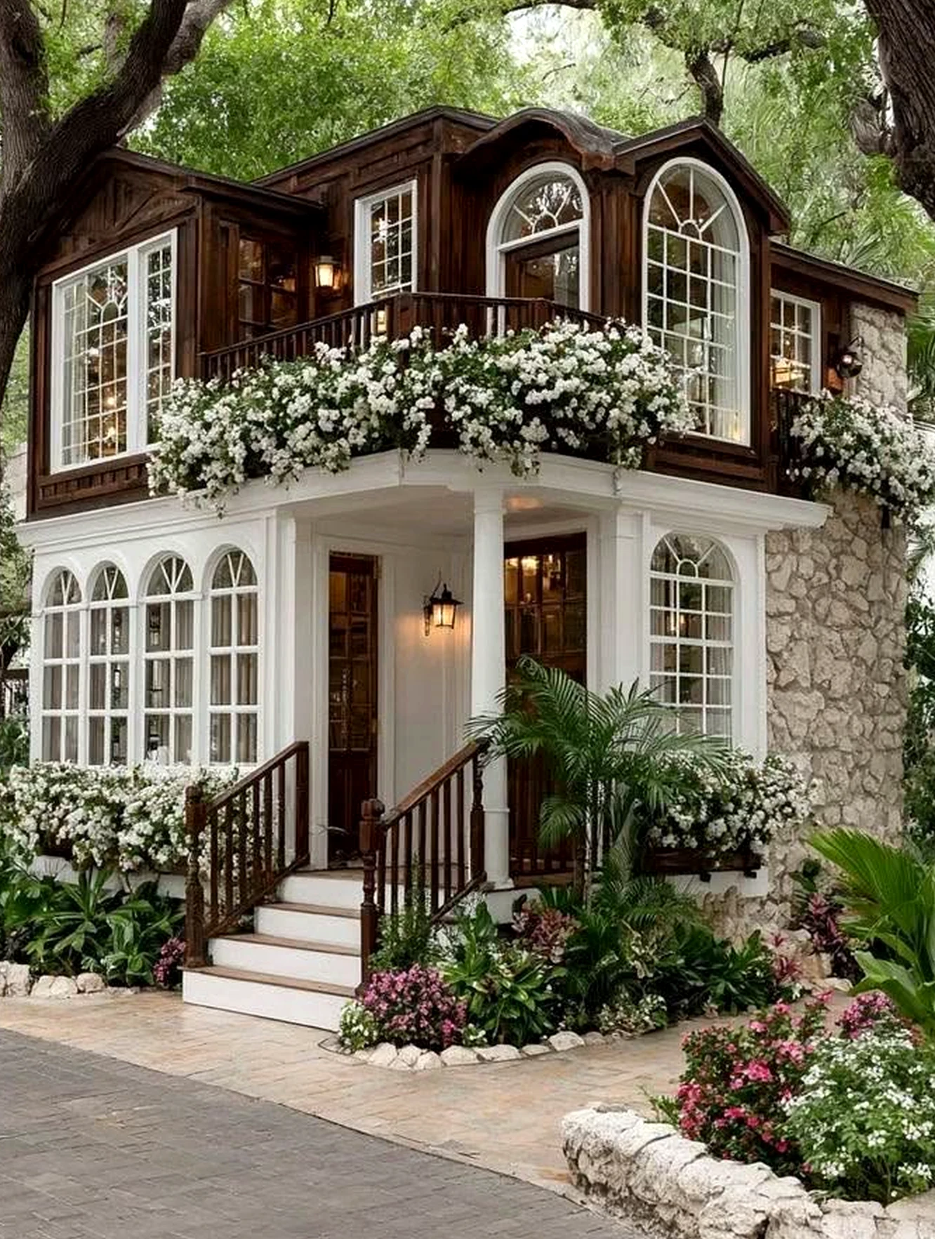 Elegant wood shelving supports the outdoor space through ease, leaving the space feeling quietly finished.