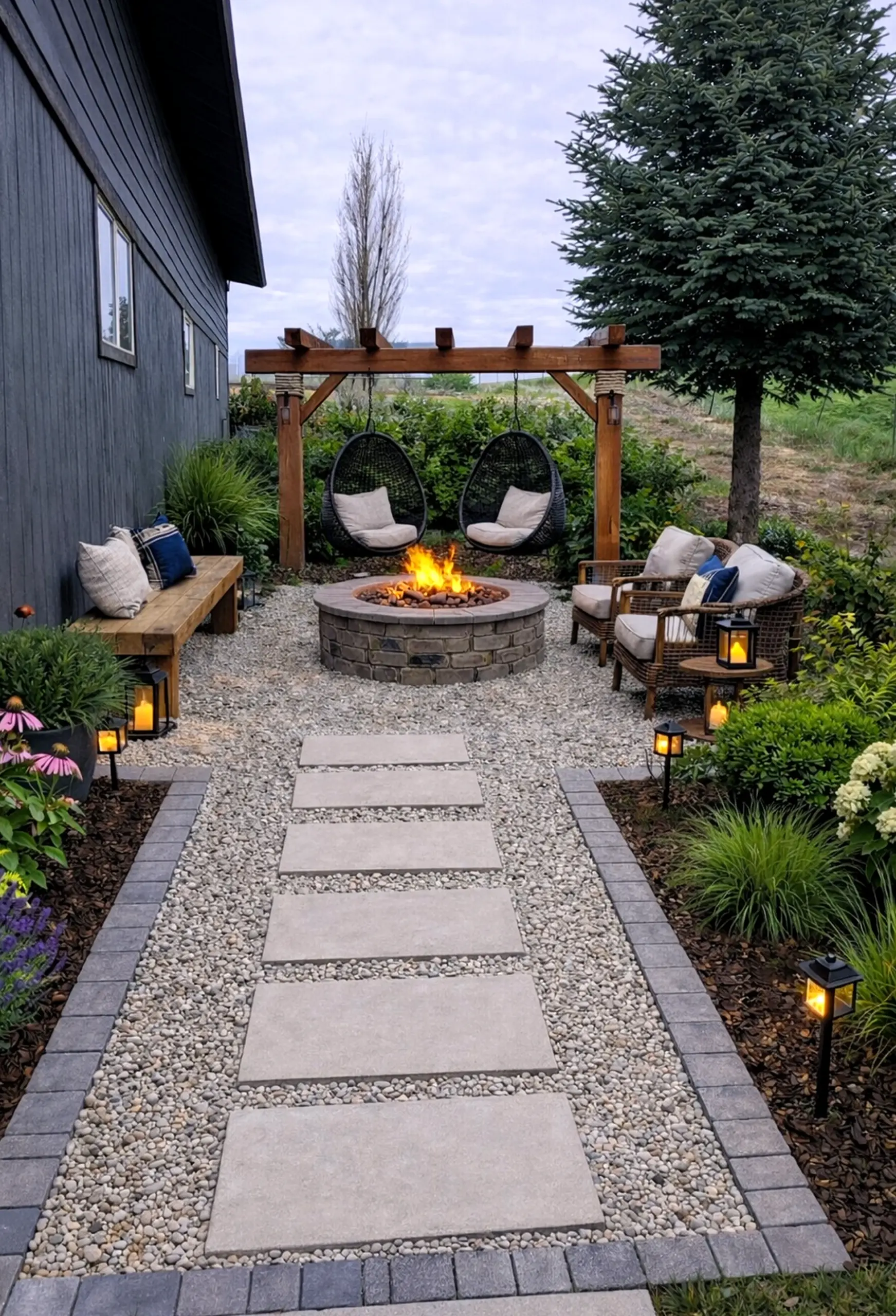 Simple greenhouse corner brings focus to the garden edge, creating a mood that feels personal and relaxed.