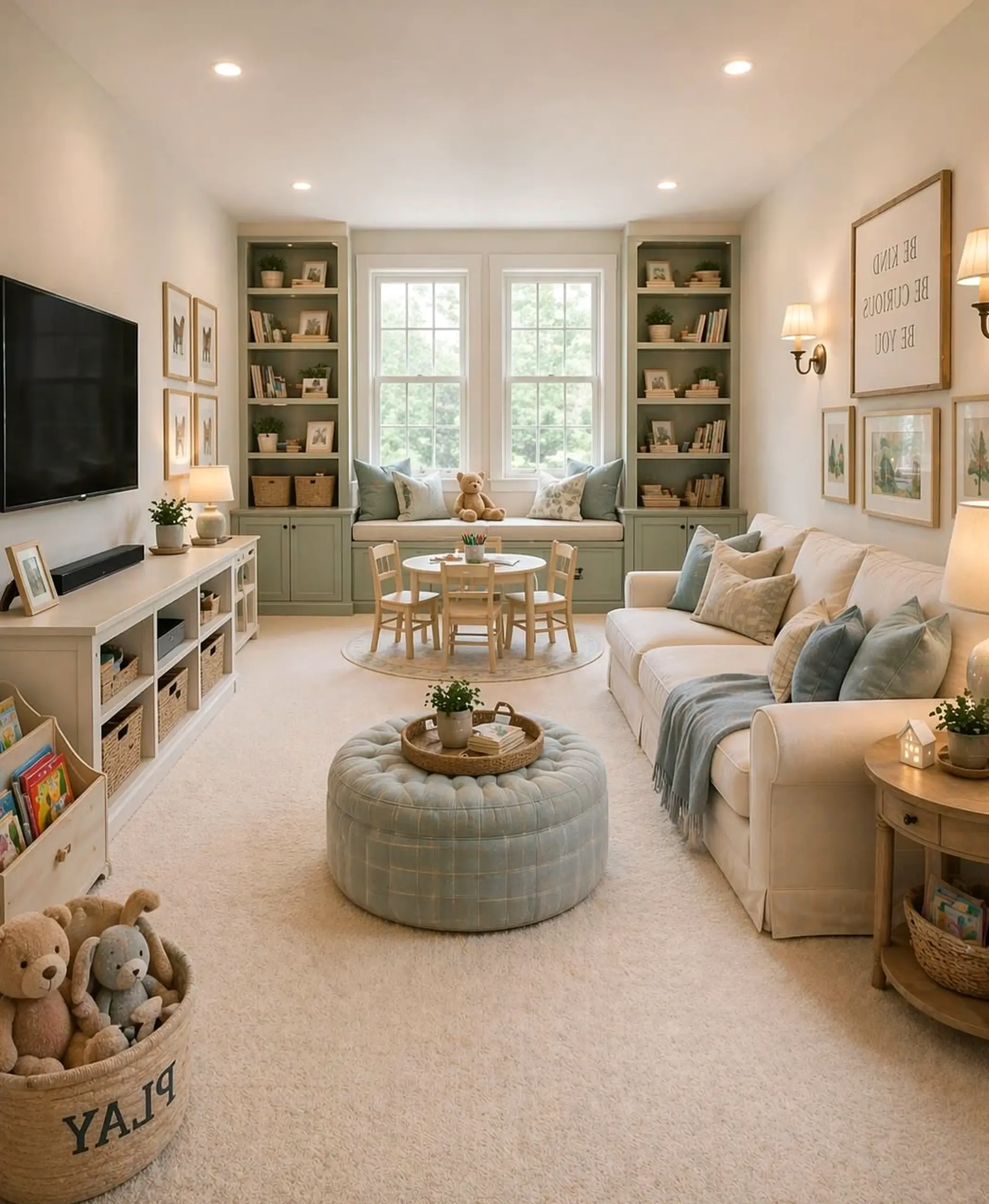 Relaxed poolside setting draws attention to movement while the setting stays quietly finished.