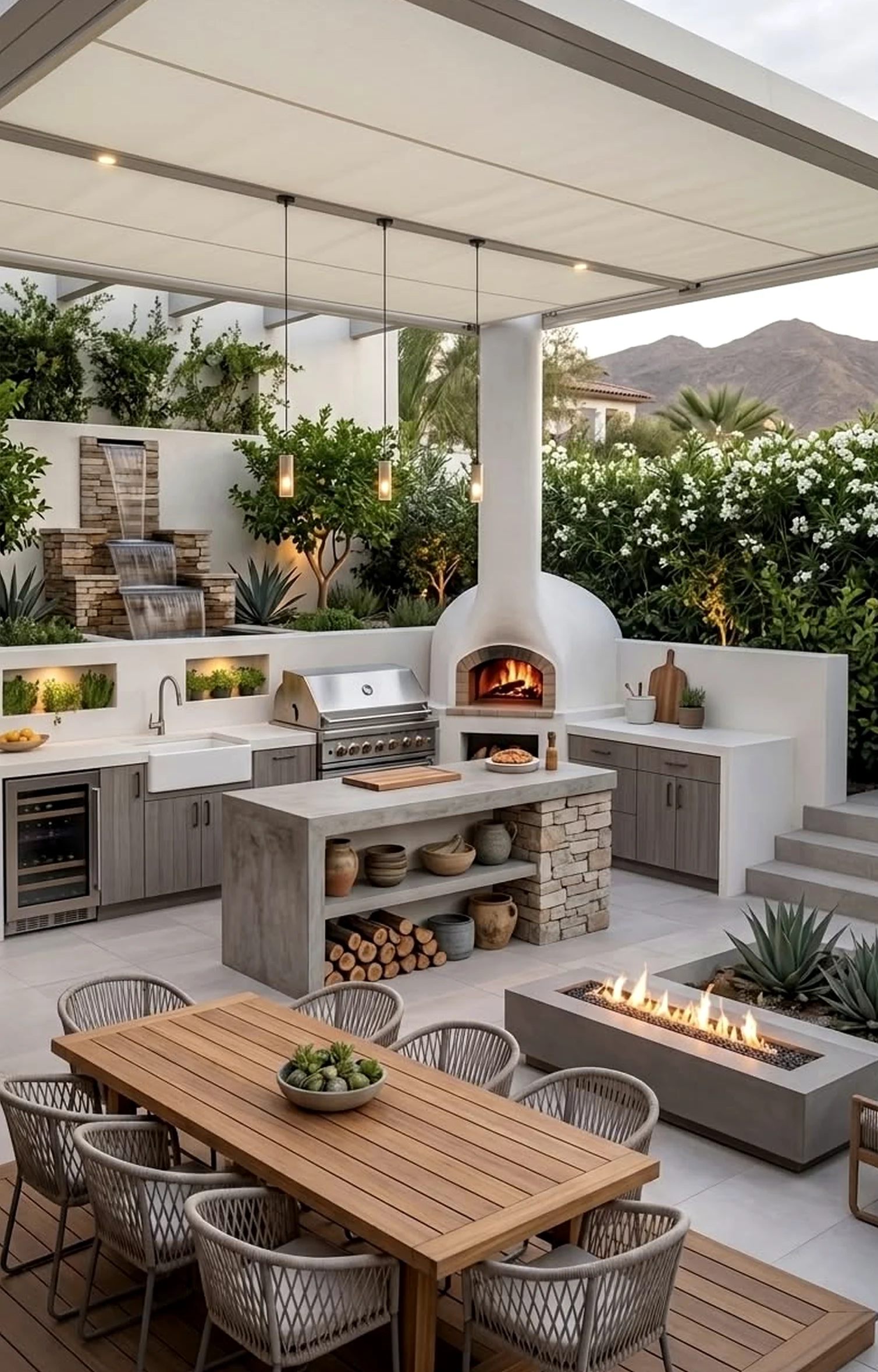 Layered tile detail gives the arrangement more softness, so the whole view feels comfortable in daily use.