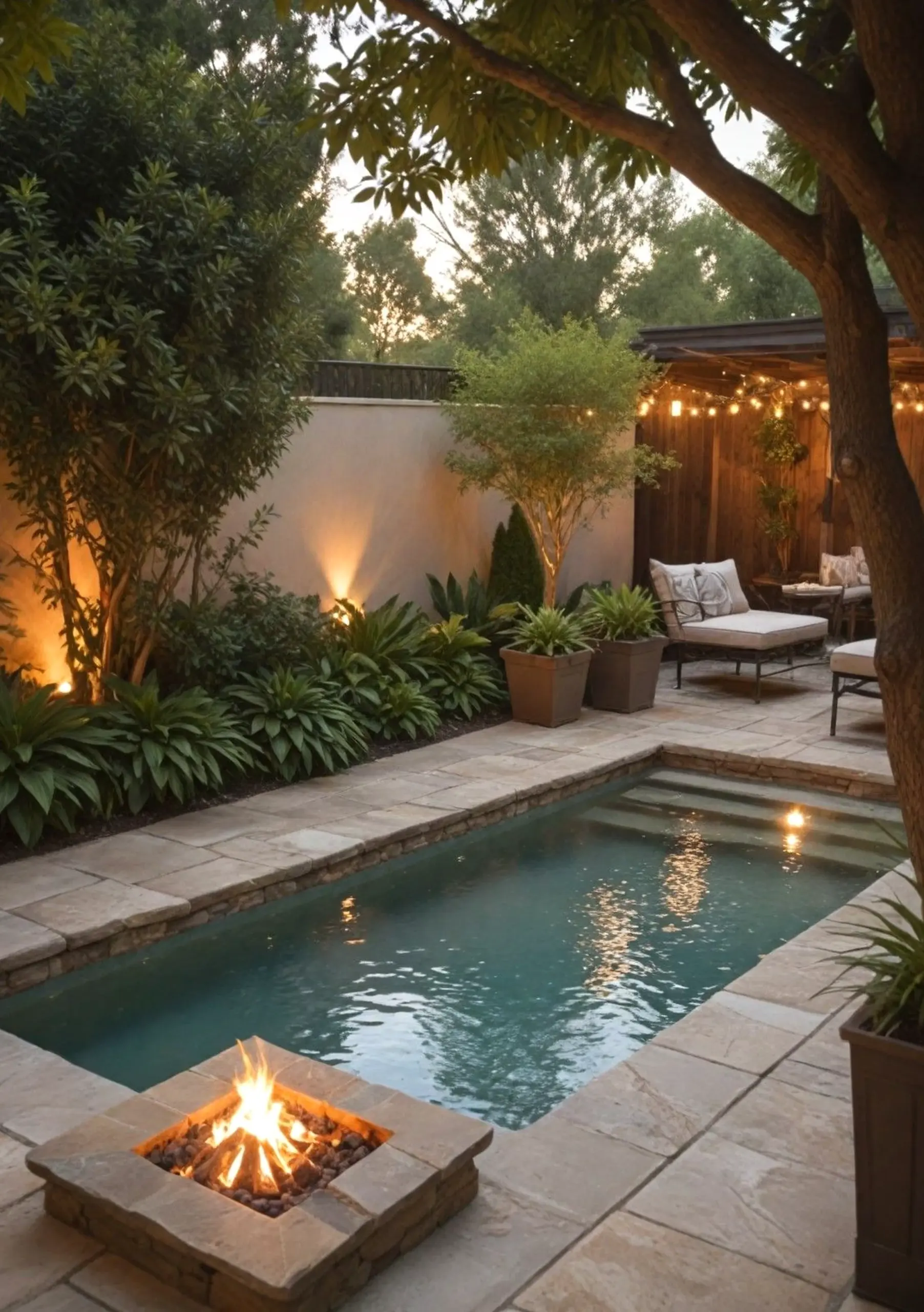 Cozy wooden deck adds a clear layer of light, helping the backdrop feel warm without clutter.
