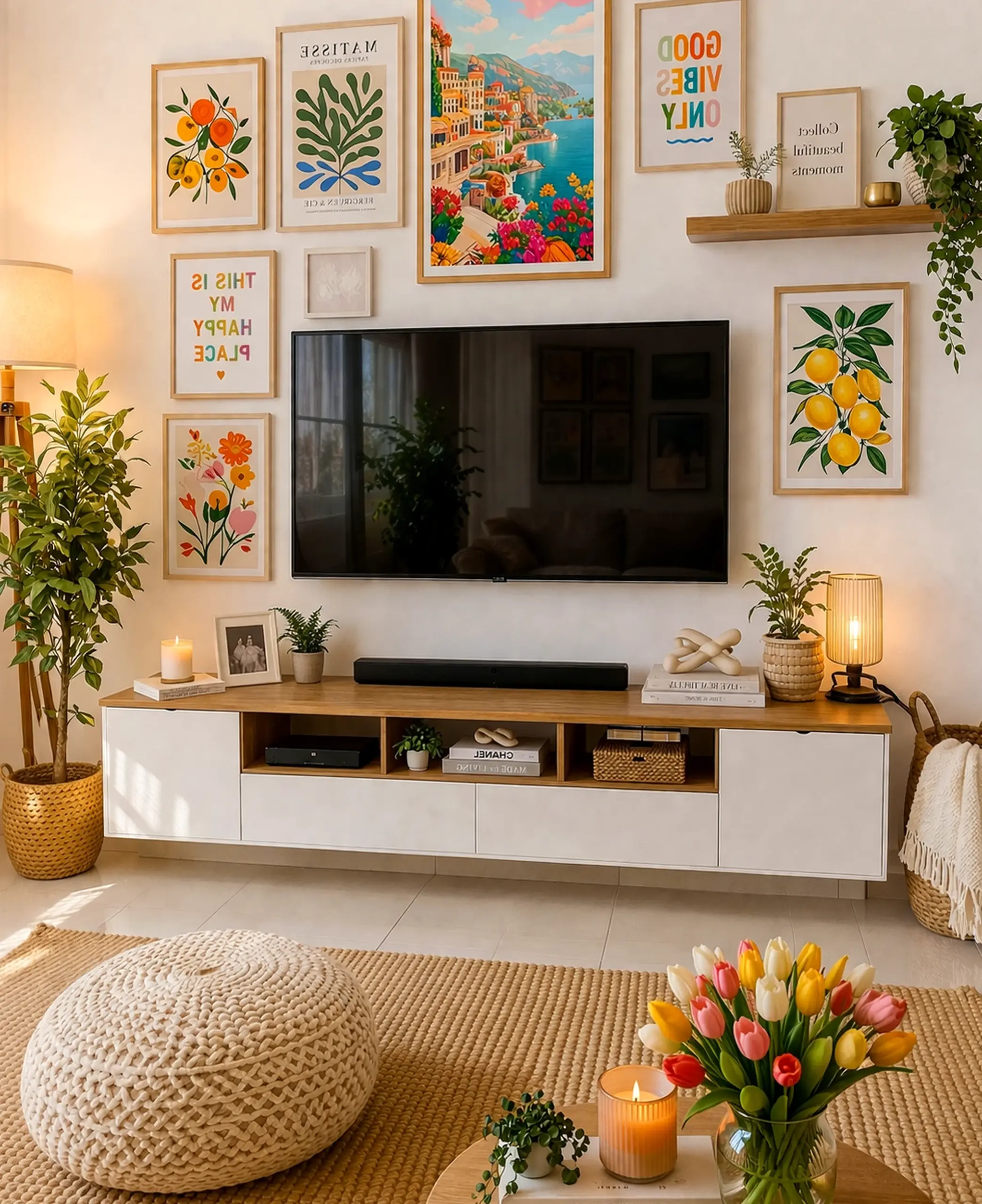 Open colorful passage brings a useful note of character, making the design feel bright but not busy.