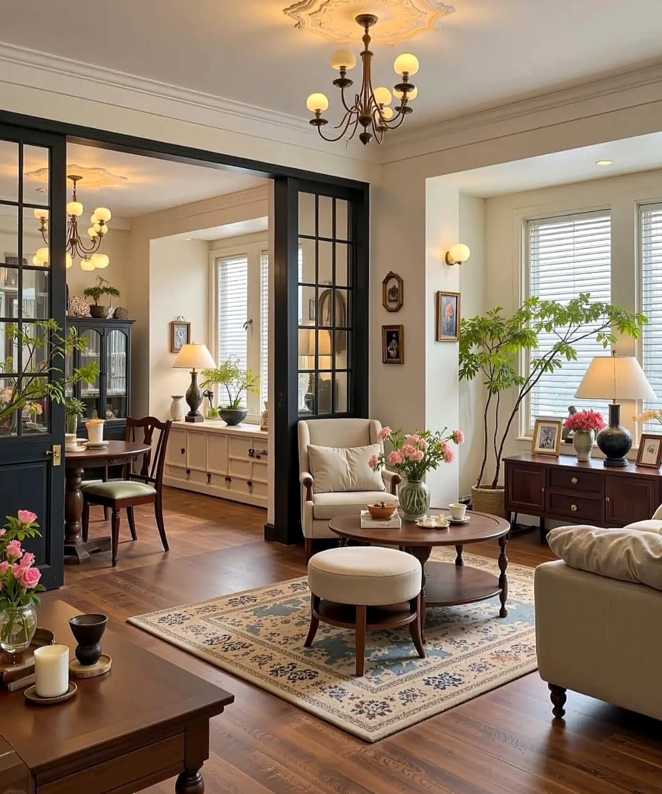 Subtle green entry anchors the design with contrast, giving the view a mood that feels soft at the edges.