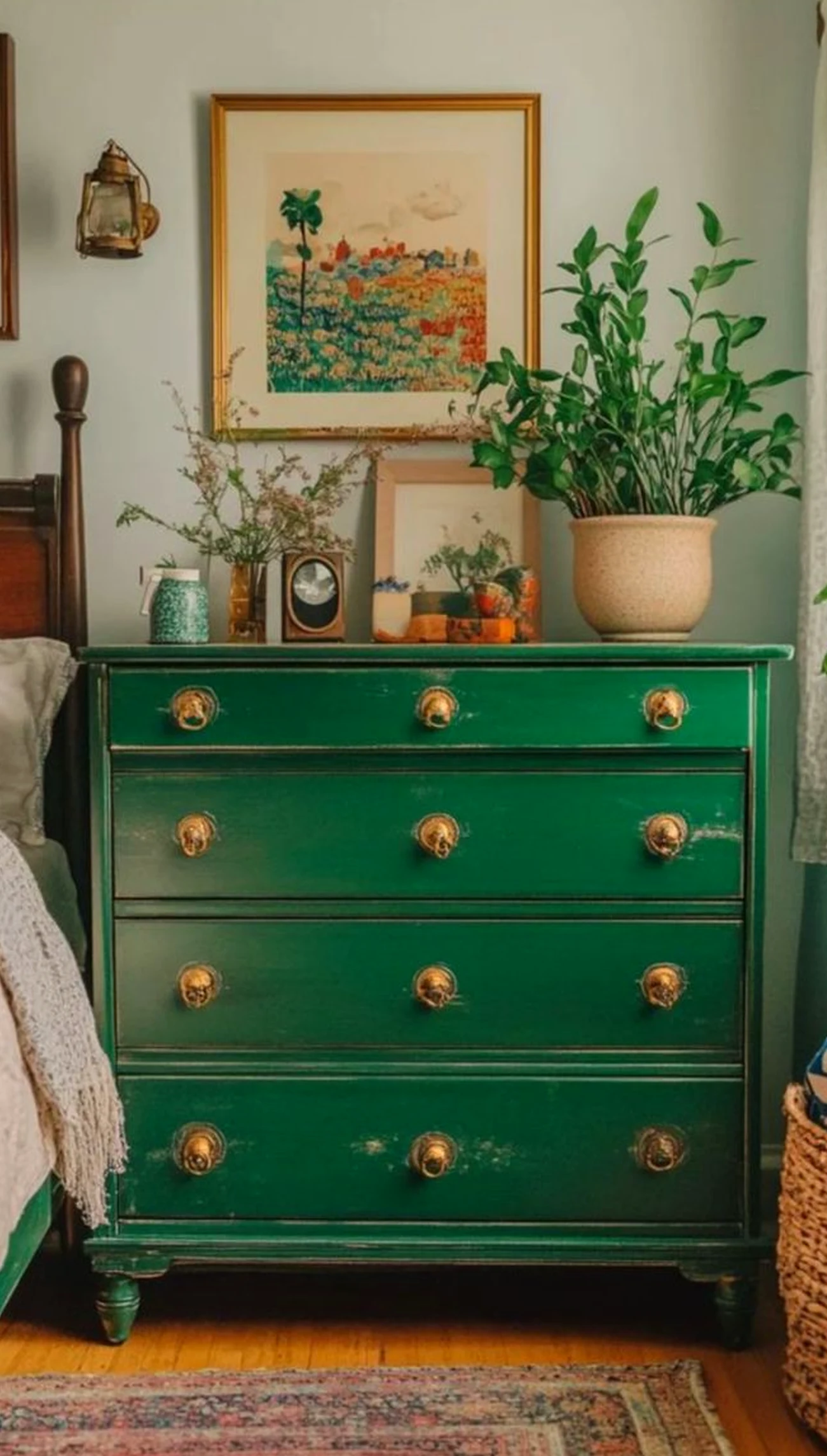 Simple cabinet wall brings comfort to the wall, creating a mood that feels pleasantly composed.