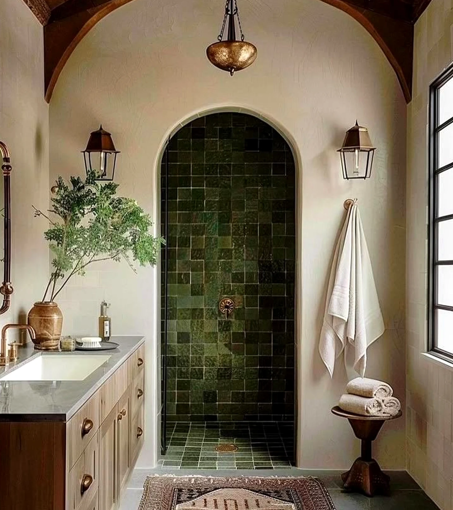 Polished garden border frames the entry with order, making the scene feel open and lived-in.