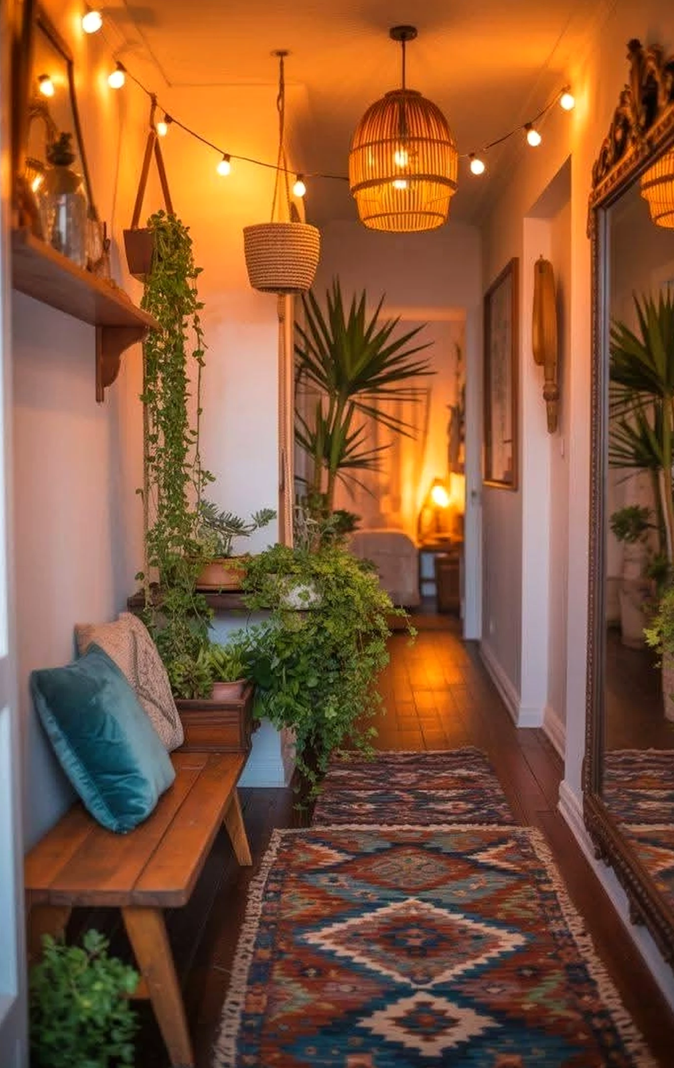 Luminous garden border introduces warmth into the room, keeping the atmosphere pleasantly composed.
