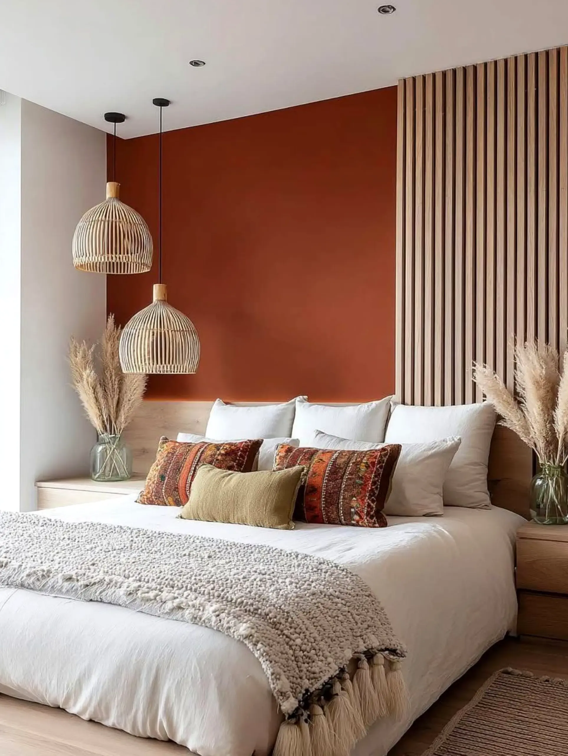 Open bedside layer adds a clear layer of contrast, helping the arrangement feel bright but not busy.