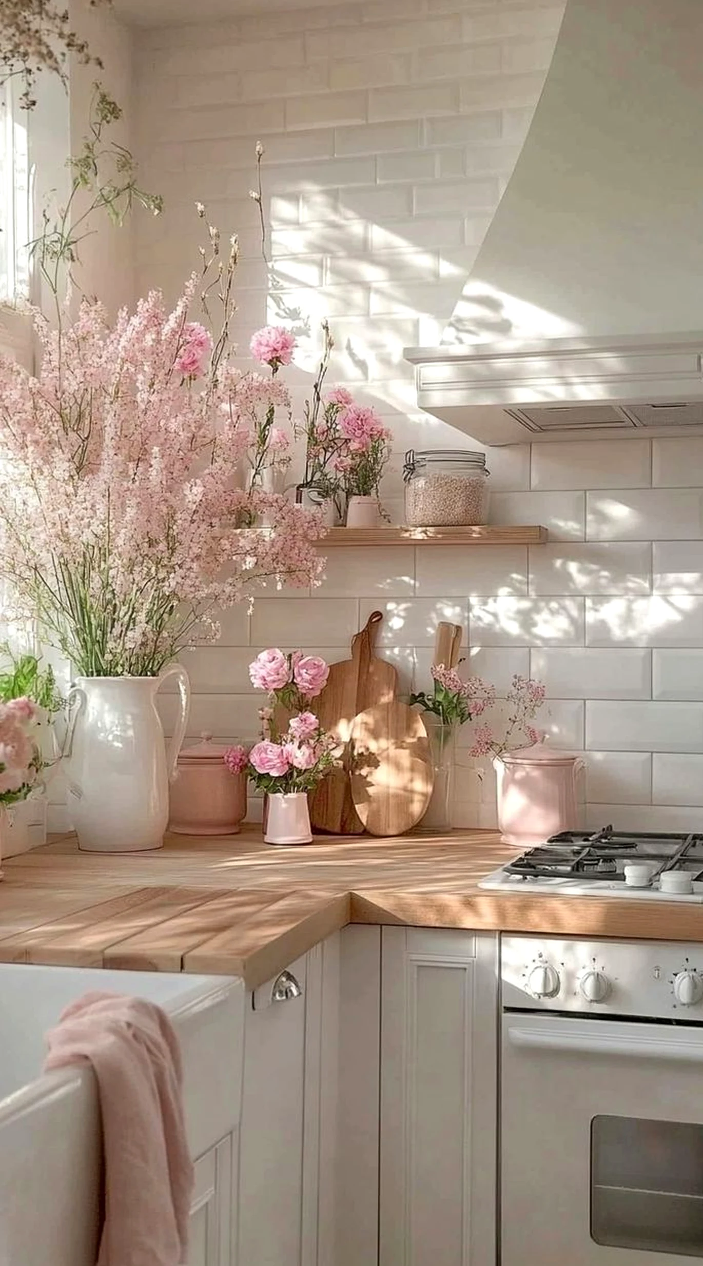 Cozy floral bed draws attention to softness while the design stays fresh and intentional.