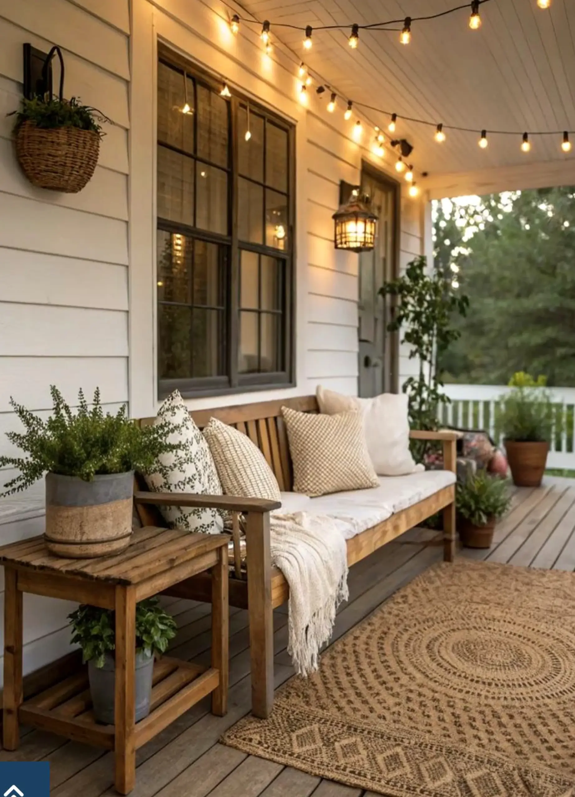 Natural woven chair adds a clear layer of contrast, helping the entry feel visually grounded.
