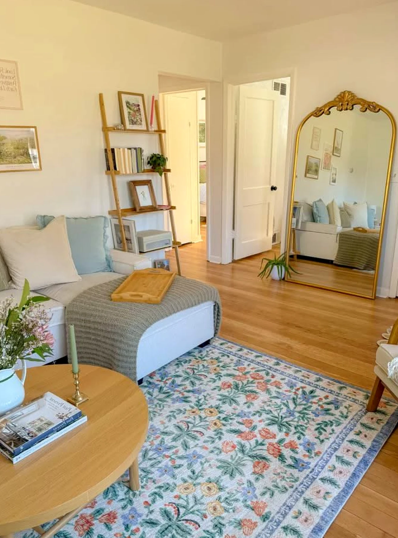 Graceful neutral bedroom brings depth to the design, creating a mood that feels open and lived-in.