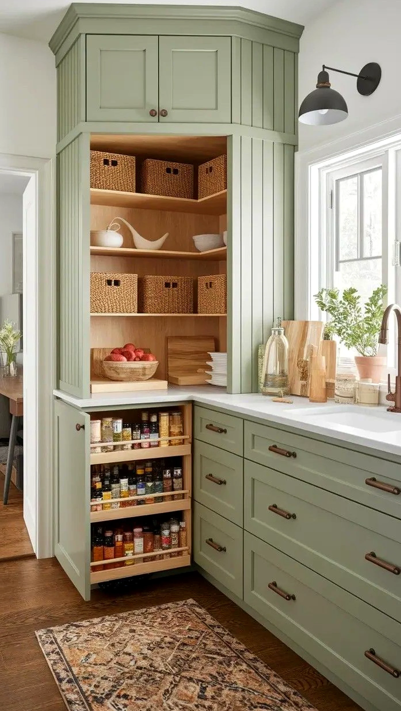 Open colorful passage supports the composition through ease, leaving the space feeling warm without clutter.