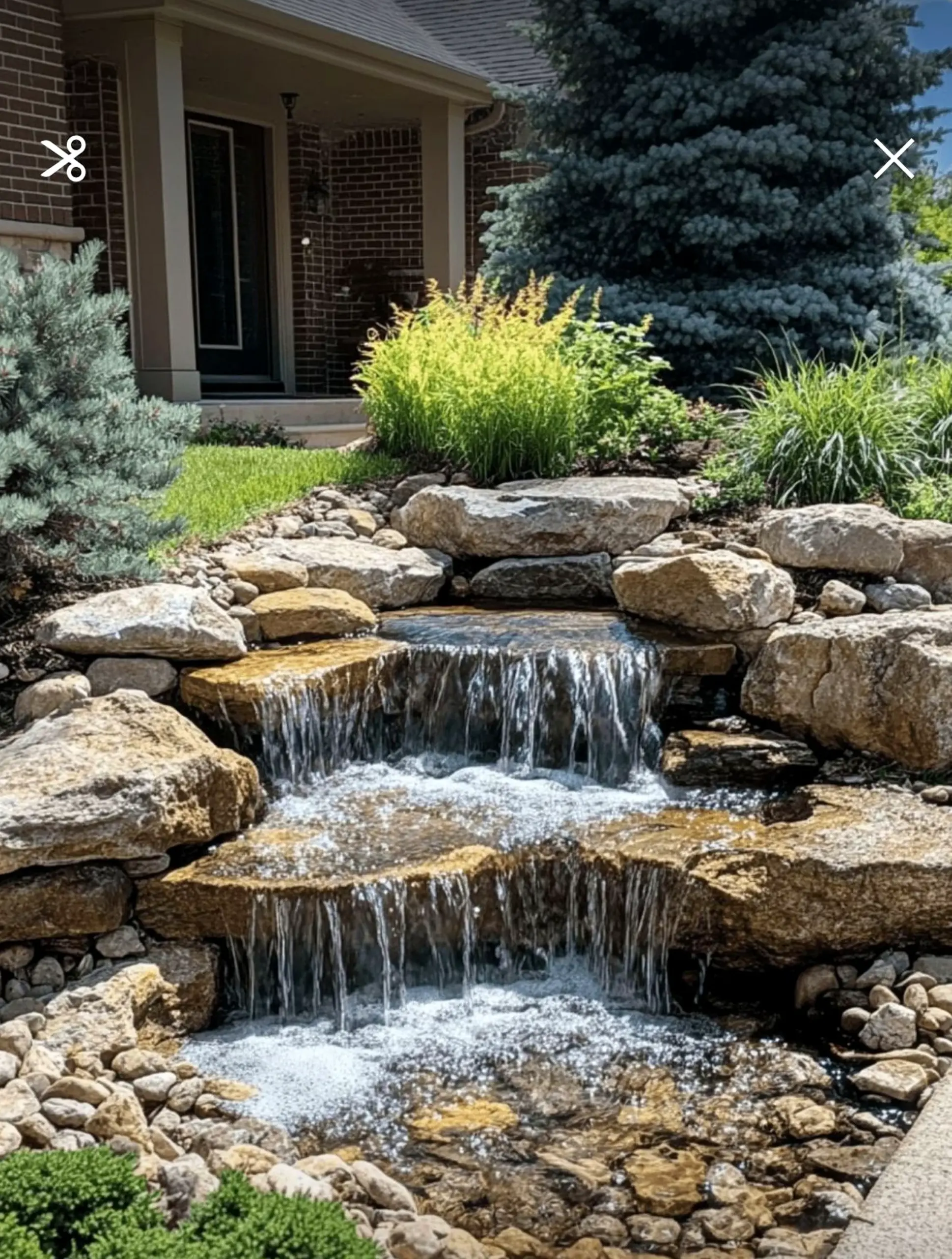 Calm courtyard view gives the garden edge more ease, so the whole view feels simple yet expressive.