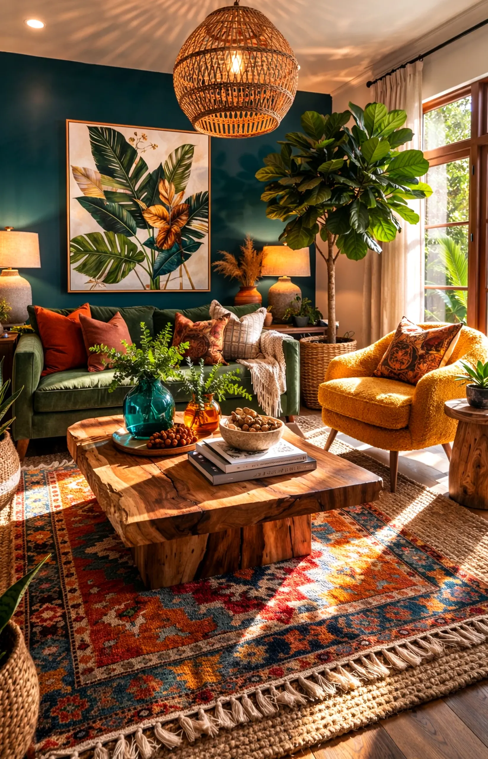 Refined reading corner gives the design more balance, so the whole view feels clear and inviting.