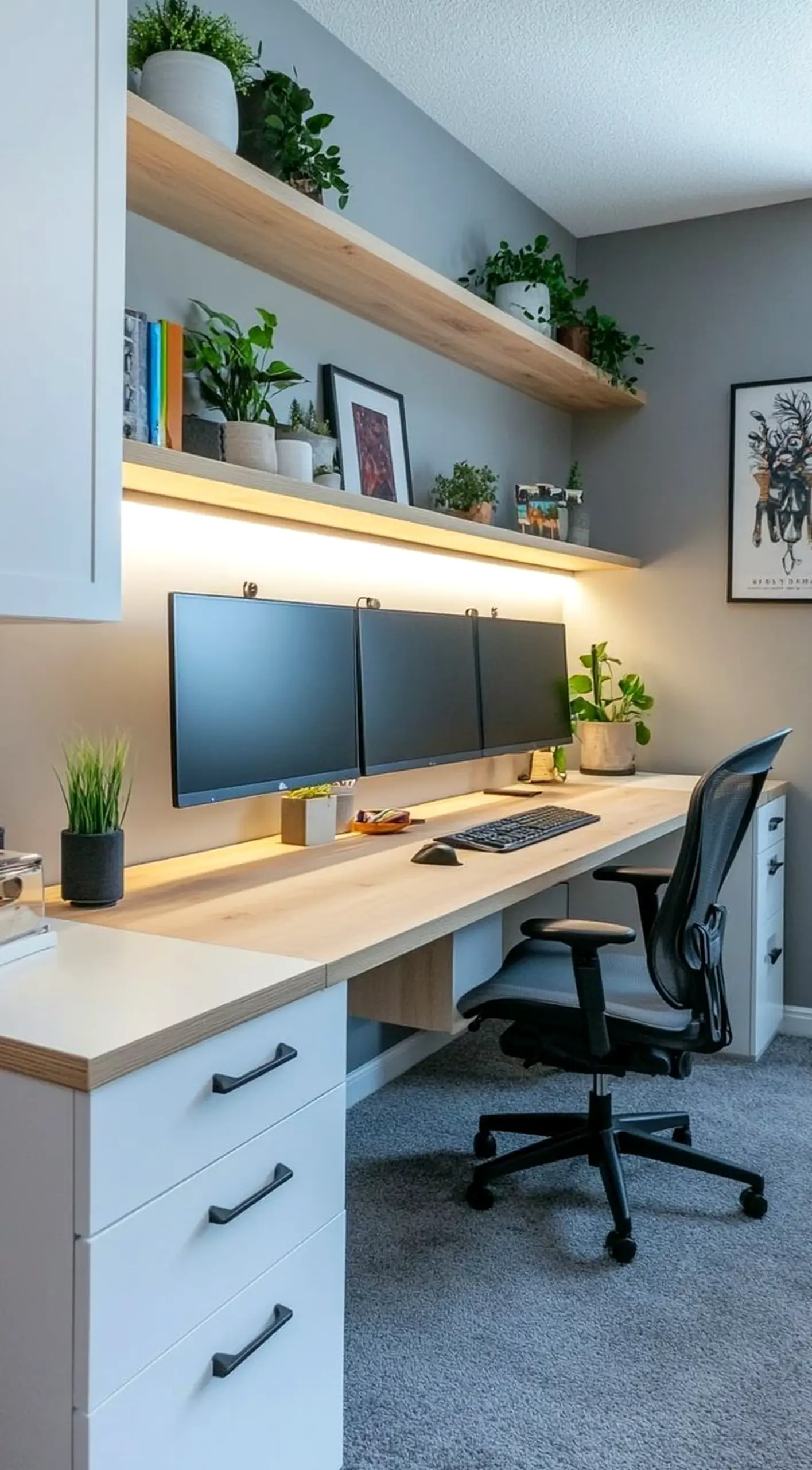 Crisp vase display gives the arrangement more depth, so the whole view feels ready for quiet use.