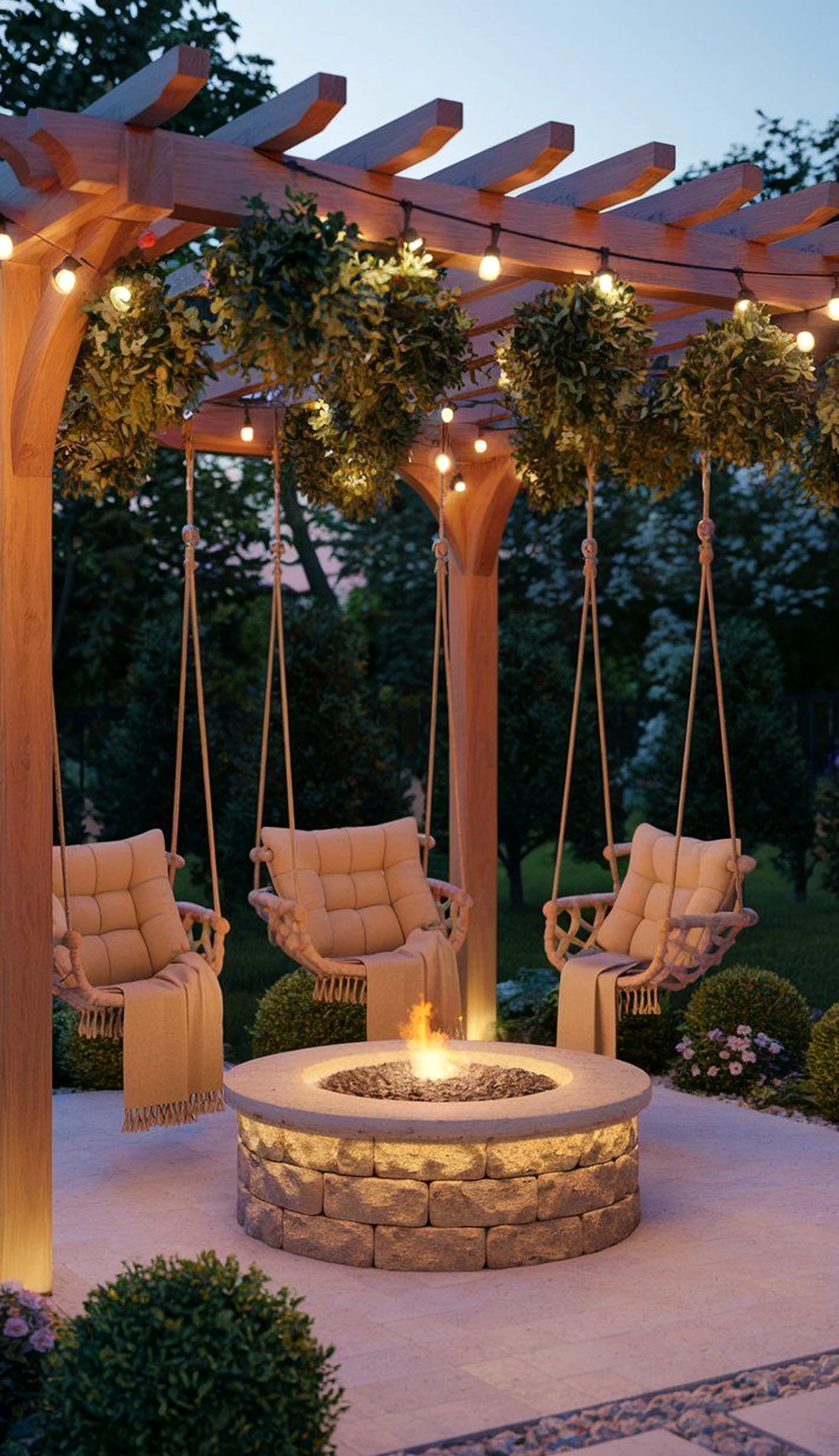 Calm courtyard view gives the design more light, so the whole view feels open and lived-in.