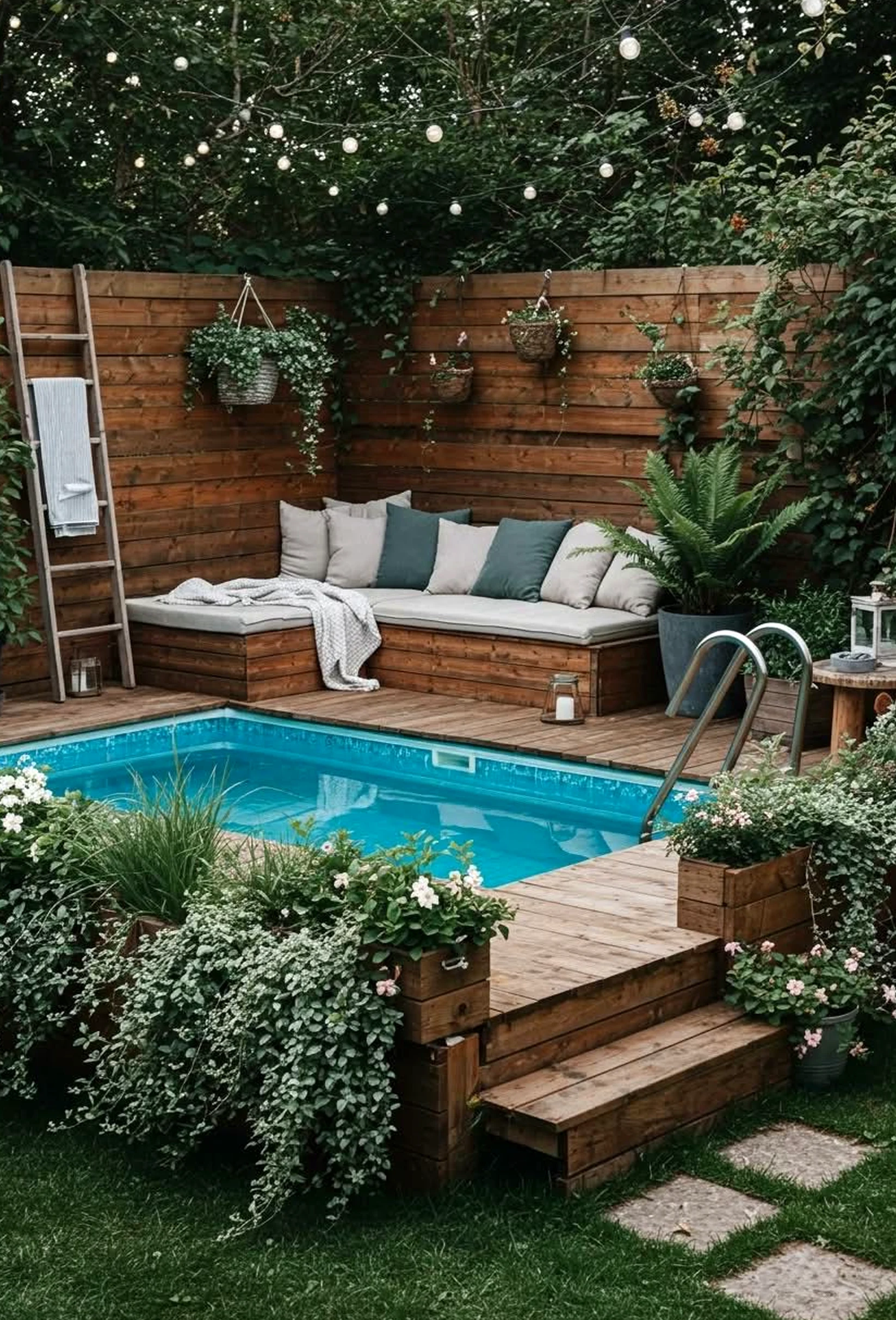 Leafy greenhouse corner brings warmth to the outdoor space, creating a mood that feels warm without clutter.