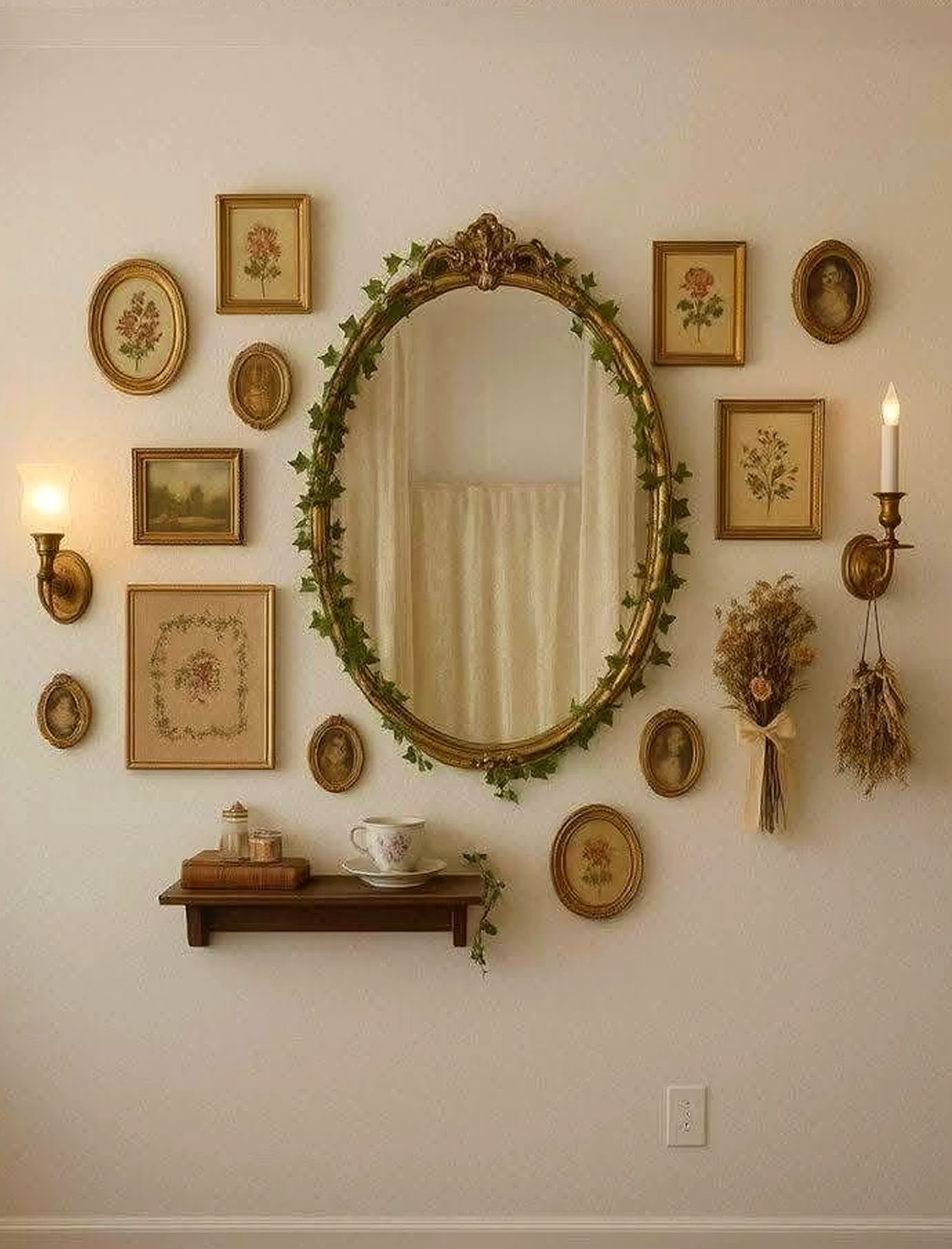 Relaxed wall niche introduces texture into the wall, keeping the atmosphere settled and welcoming.