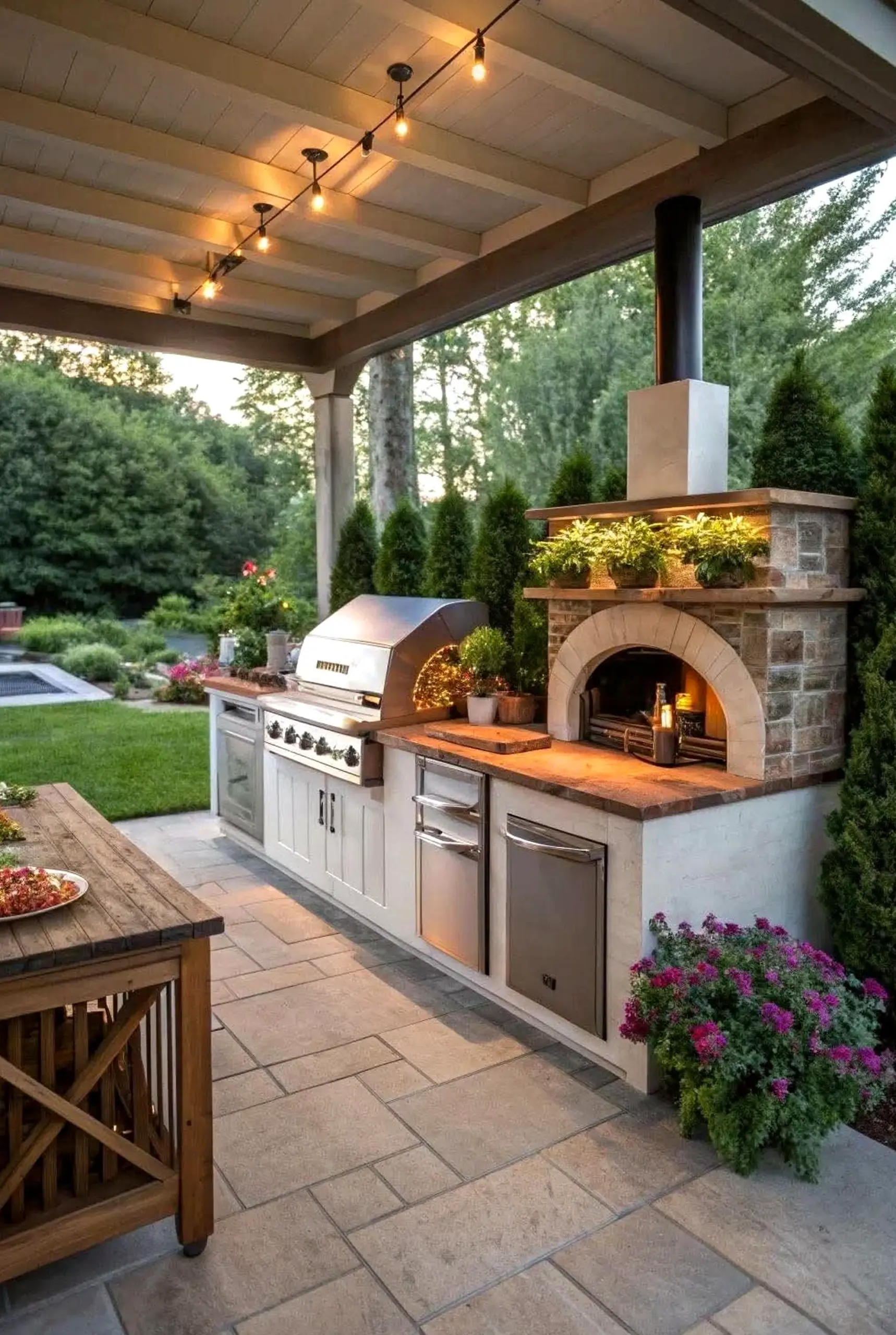 Bright outdoor lounge brings a useful note of texture, making the backdrop feel soft at the edges.