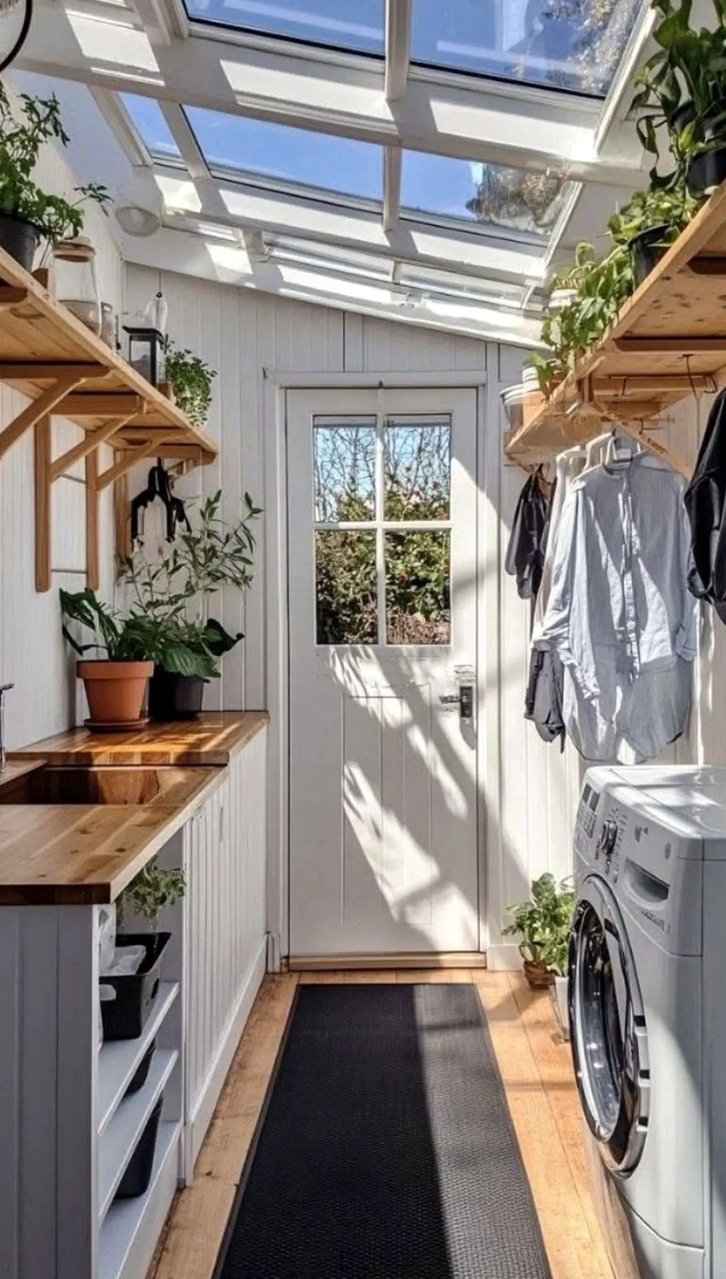 Subtle painted door adds a clear layer of movement, helping the view feel clear and inviting.