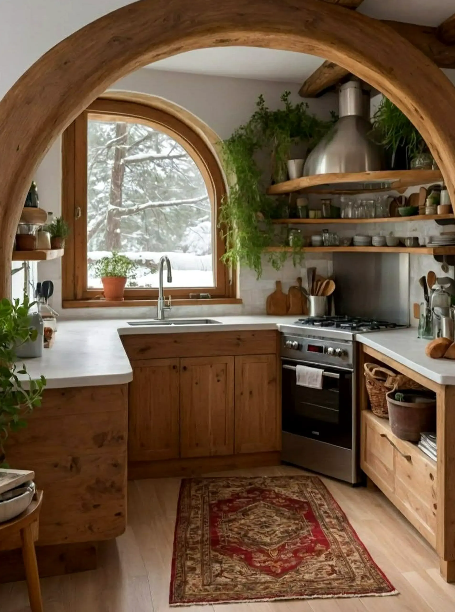 Open sink area brings a useful note of movement, making the backdrop feel soft at the edges.
