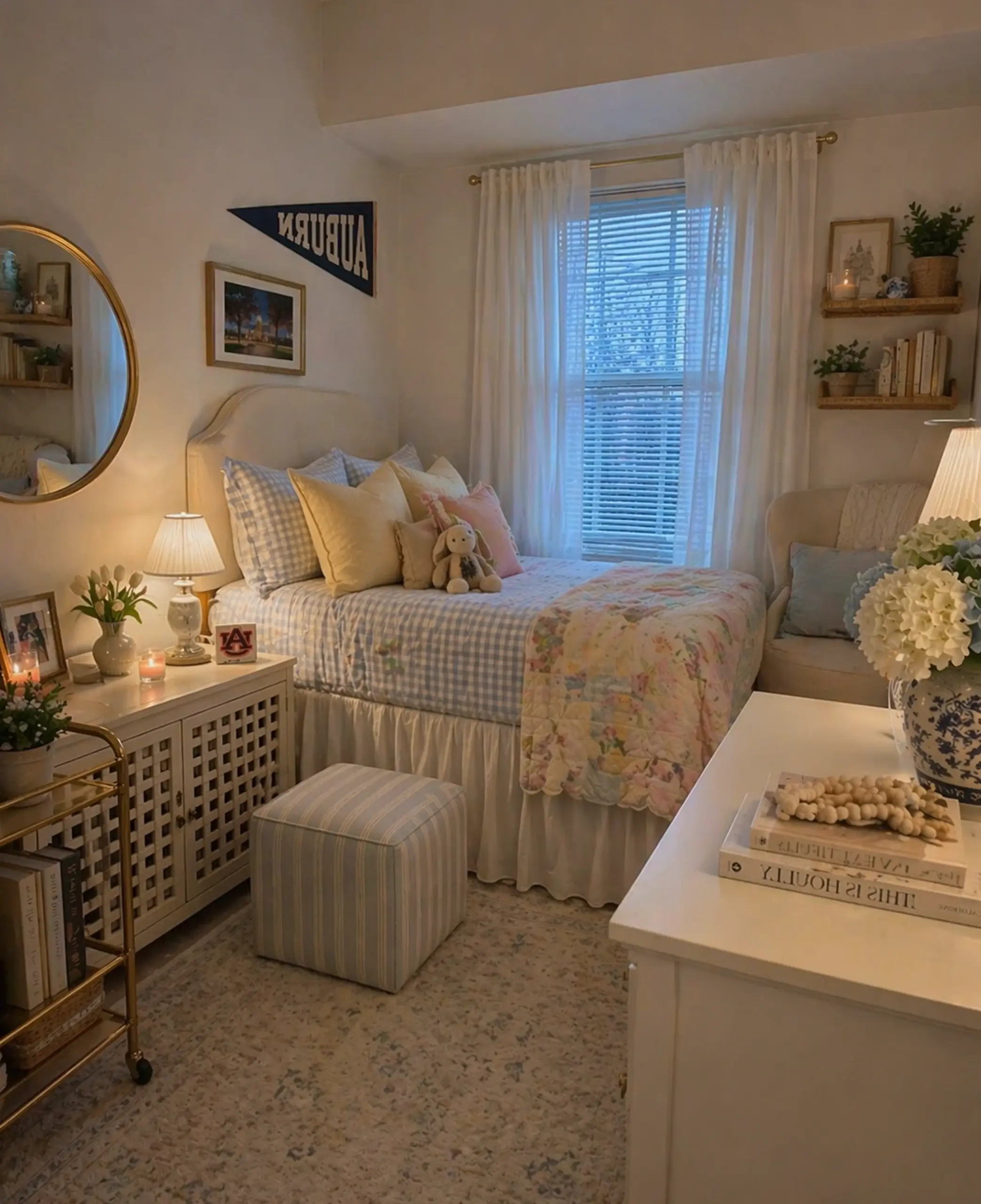 Inviting stone path adds ease across the table, giving the decor a finish that feels warm without clutter.