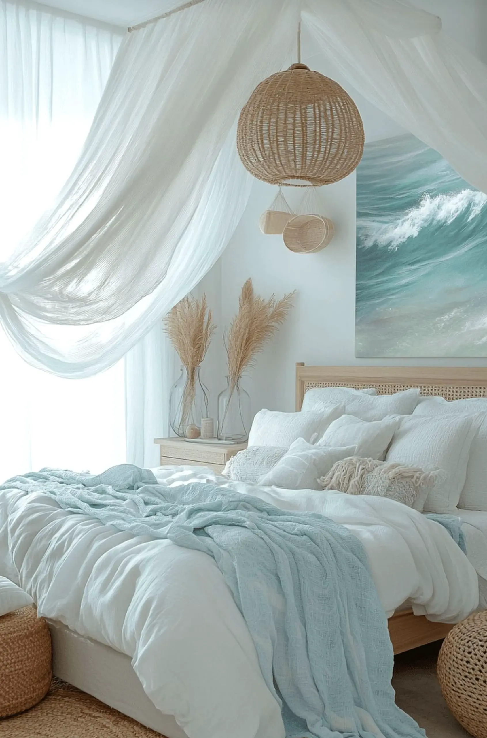 Warm dining setup anchors the wall with order, giving the view a mood that feels soft at the edges.