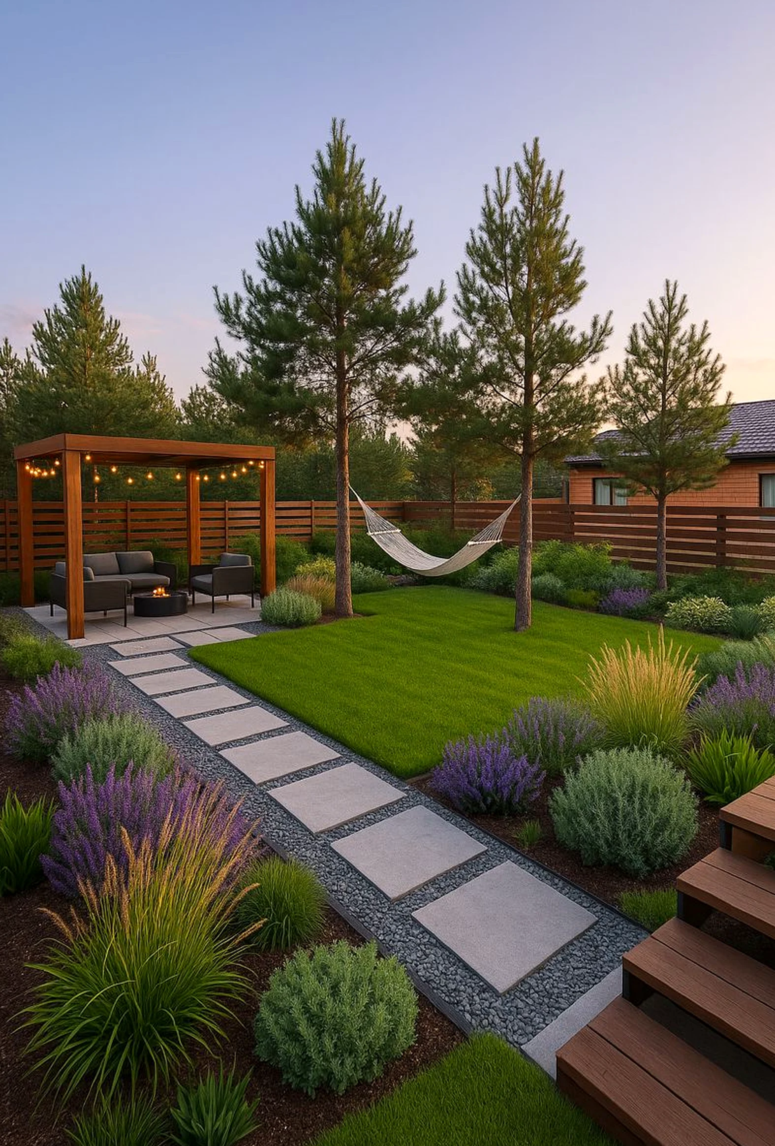 Bright kitchen nook adds a clear layer of shape, helping the outdoor space feel warm without clutter.