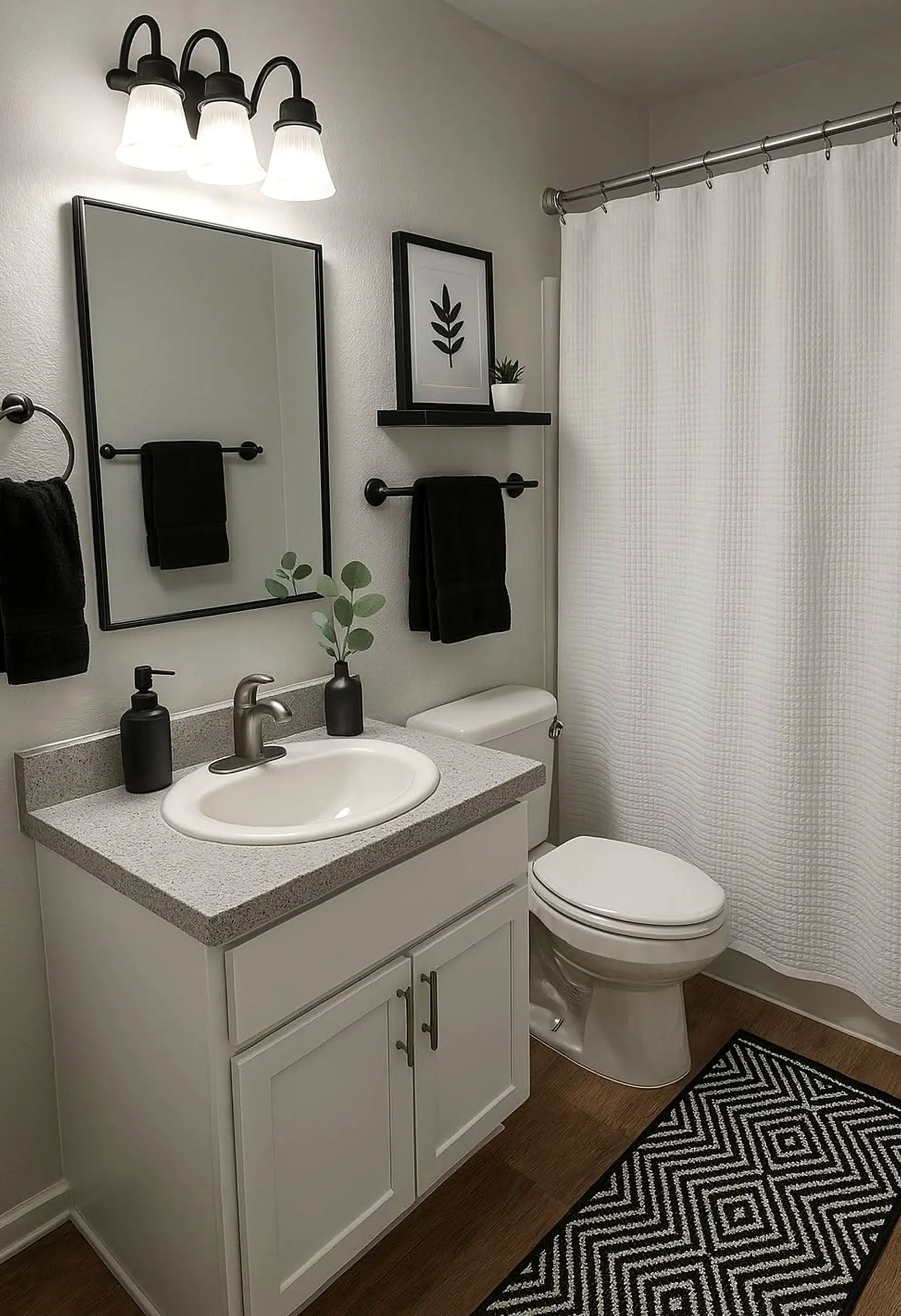Open sink area supports the wall through freshness, leaving the space feeling personal and relaxed.