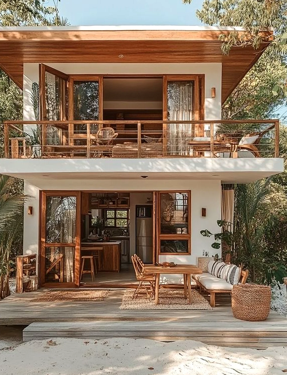 Cozy balcony scene supports the sitting area through softness, leaving the space feeling settled and welcoming.