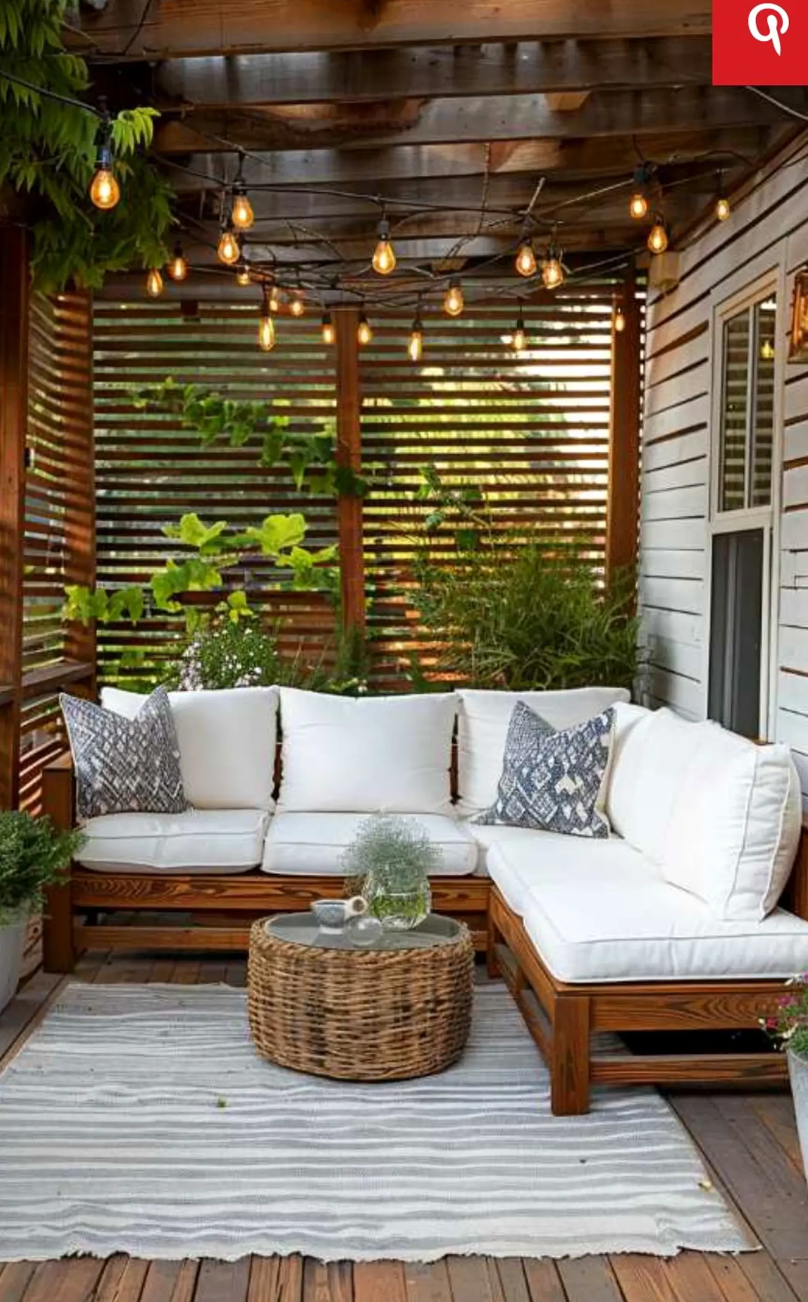 Graceful garden seating brings comfort to the view, creating a mood that feels simple yet expressive.
